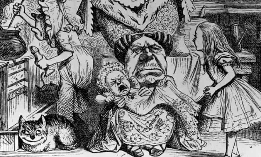 The Duchess, the baby, the cook … an illustration from Alice In Wonderland.