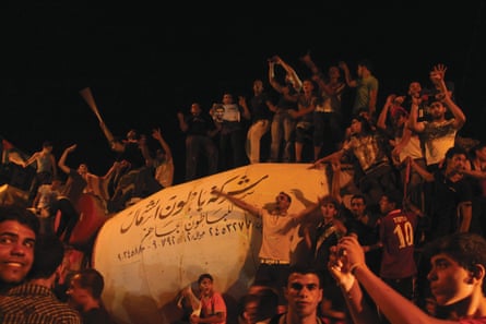 Gaza City residents celebrate Mohammed Assaf winning Arab Idol