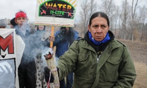 Protesters block highway 1806 in Mandan during a protest against plans to pass the Dakota Access pipeline near the Standing Rock Indian Reservation, North Dakota, on Wednesday.