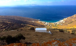 Ysternia Bay, Tinos, with a view over to Siros.