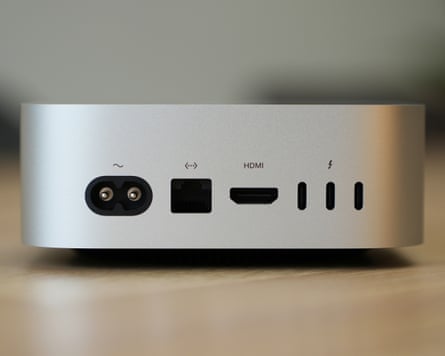 The back of the Mac mini M6 showing its ports.
