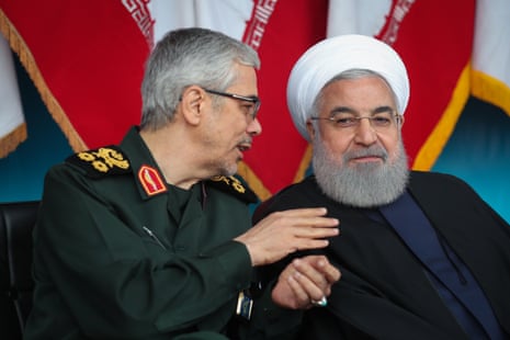 Major General Mohammad Bagheri seen here with former Iranian President Hassan Rouhani in 2019.