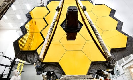 The James Webb space telescope in Houston before being launched into space. 