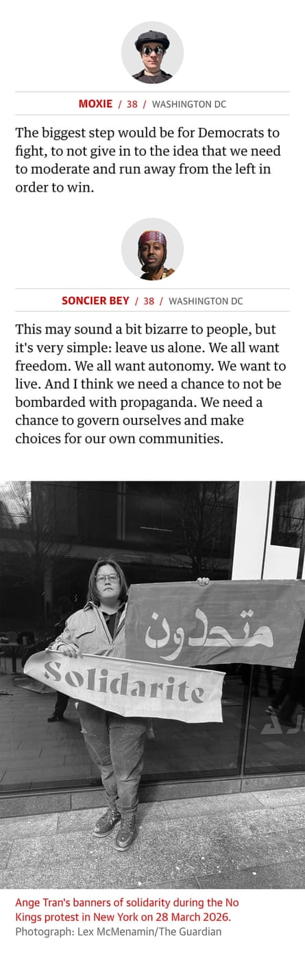 Infographic on protesters on No Kings in March 2026. Guardian Design