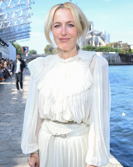Gillian Anderson at the Chloé show