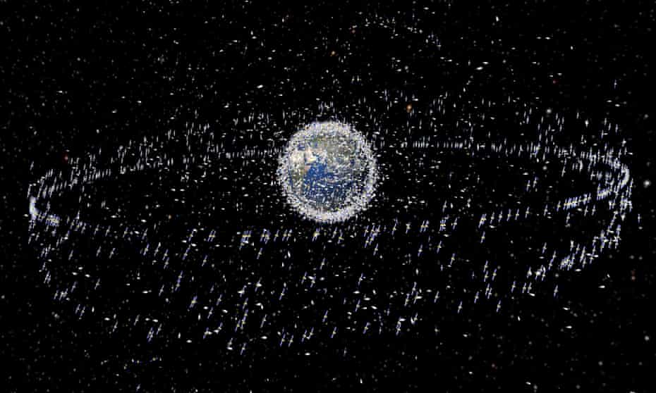 Space debris in orbit around the Earth in 2008