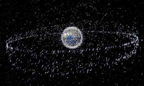 Space debris in orbit around the Earth in 2008