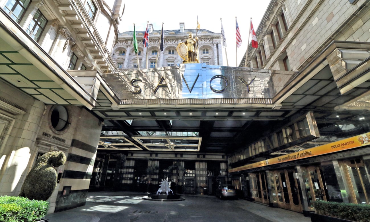 The entrance off the Strand to London’s Savoy hotel.