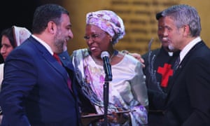 Ruben Vardanyan, Marguerite Barankitse and George Clooney