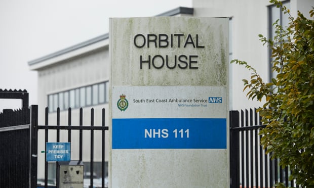 Sign reading 'Orbital House, NHS 111'