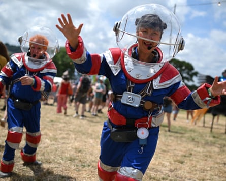 Festivalgoers at Glastonbury.