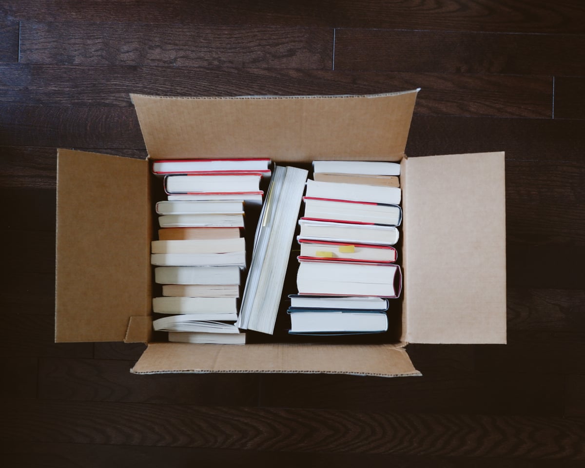 box of neatly packed books