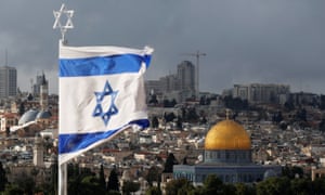 An Israel flag flying