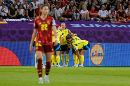 Sweden’s players celebrate.
