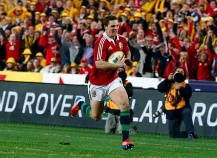 George North runs in to score for the 2013 Lions against in Sydney.