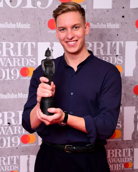 Prize guy: Ezra with his Brit award, 2019.