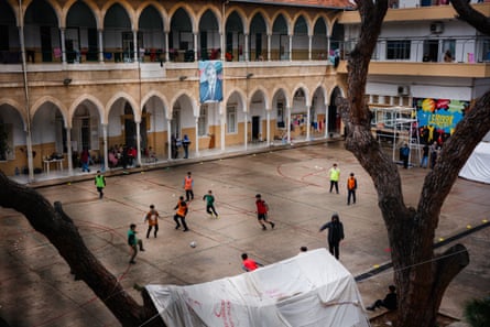 Children playing football