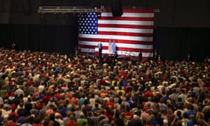 Donald Trump addresses a rally in Indiana ahead of this week’s Republican national convention.