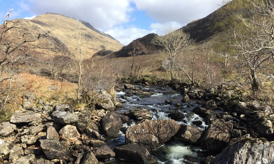 The river flows through the hills at Knoydart
