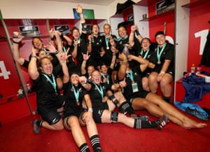 New Zealand celebrate winning the 2017 Women’s Rugby World Cup.