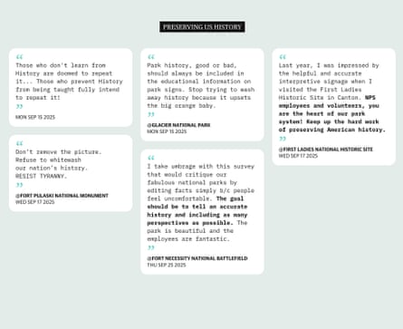 Slide 03 of theme analysis of QR codes responses at national parks. Guardian Design