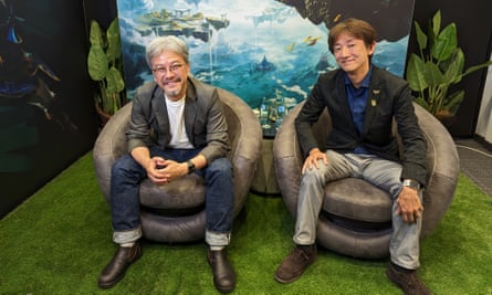 Fogos de artifício criativos … Eiji Aonuma, à esquerda, e Hidemaro Fujibayashi.