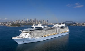 The Ovation of the Seas sitting empty of passengers in Sydney Harbour, 21 March 2020