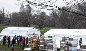 An emergency field hospital in Manhattan’s Central Park, will begin taking patients on Tuesday.