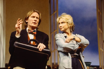 Bill Nighy as Bernard Nightingale and Felicity Kendal as Hannah Jarvis in Stoppard’s Arcadia at the National Theatre, London, 1993.