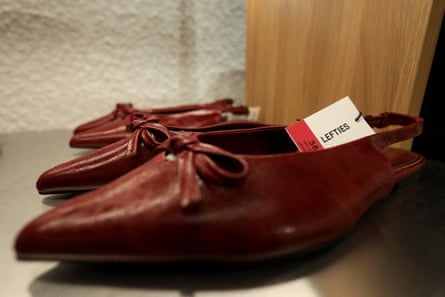 Shoes are displayed for sale