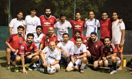 Deepak Unnikrishnan, centre, with his teammates – most of whom are Indian School alumni