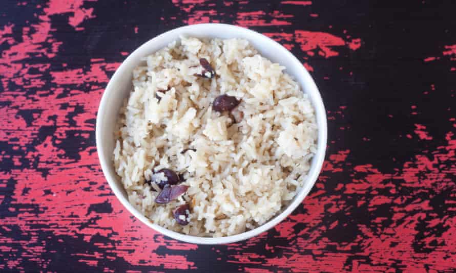 ‘Comfort food’: rice and peas.