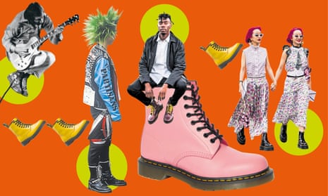 What the Dr ordered: (l-r) Pete Townshend; a punk wearing docs in 1983; the 1460 boot in smooth pink; a PR shot from 2019; and the Japanese music duo of twin sisters Ami and Aya Suzuki.