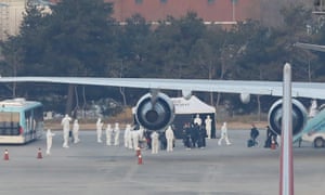 A flight from Wuhan evacuating Korean citizens
