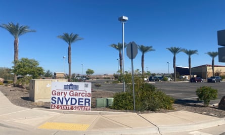 A campaign sign for Gary Snyder, a local Republican, in San Luis.