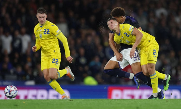 Ukraine's Valery Bondar fouled Scotland's Che Adams and received a yellow card after that.