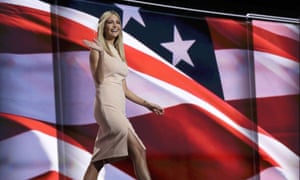 Ivanka Trump walks to the podium during the final day of the Republican national convention.