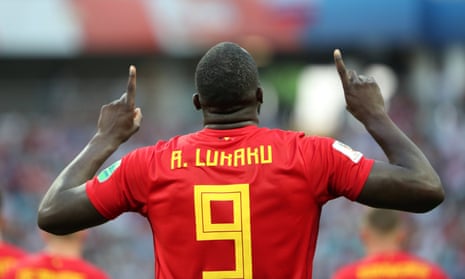 Romelu Lukaku celebrates scoring Belgium’s third goal in their emphatic opening victory against Panama.