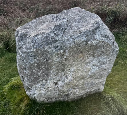 A quartz-rich stone at the Boscawen-Un stone circle in Penwith, west Cornwall.