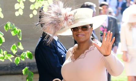 Oprah Winfrey arrives for the wedding ceremony of Harry and Meghan at Windsor Castle in May 2018