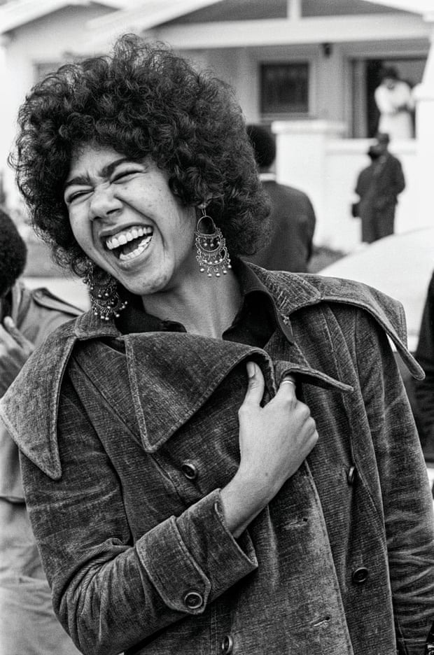 Ericka Huggins at the Black Community Survival Conference, 1972.