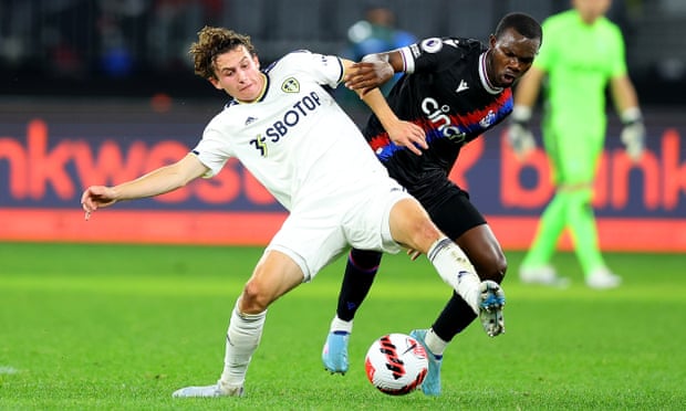 Brenden Aaronson in pre-season action for Leeds.