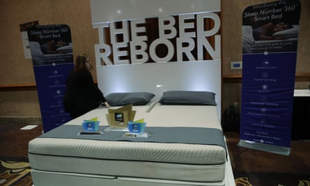The Sleep Number 360 smart bed at CES in Las Vegas, Nevada.