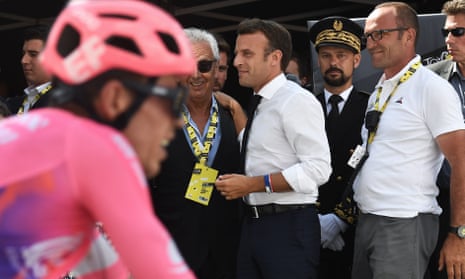 Emmanuel Macron at the Tour de France