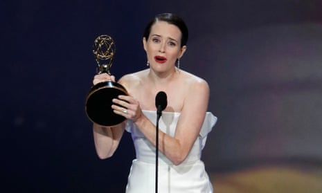 Claire Foy of The Crown wins the Emmy for Outstanding Lead Actress in a Drama Series.