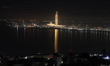 A night view of the Great Mosque of Algiers