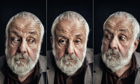 Mike Leigh photographed at his production offices in Soho.