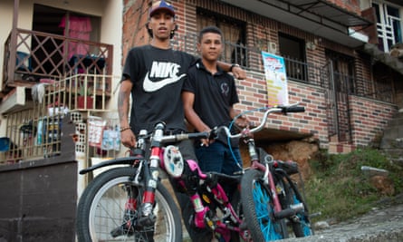 Gravity bikers Estiven Hurtado and Andres Callejas