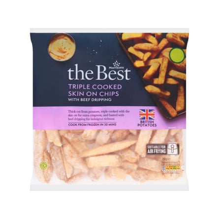 750g container of Morrisons nan champion triple cooked tegument connected chips.