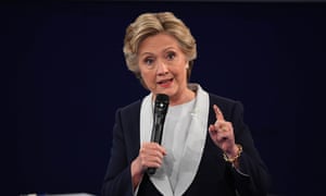 Hillary Clinton makes a point during the debate.